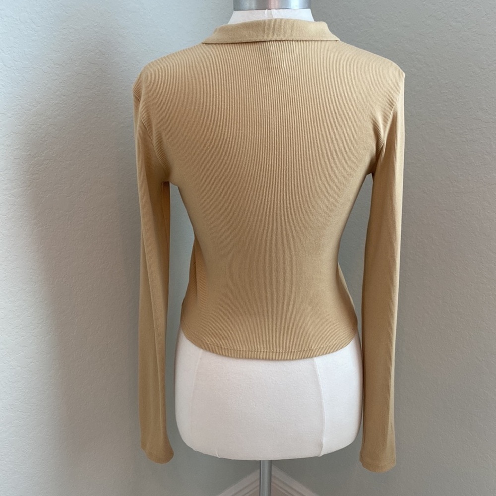 TOPSHOP Ribbed Long-sleeve Polo - Picture 8 of 11